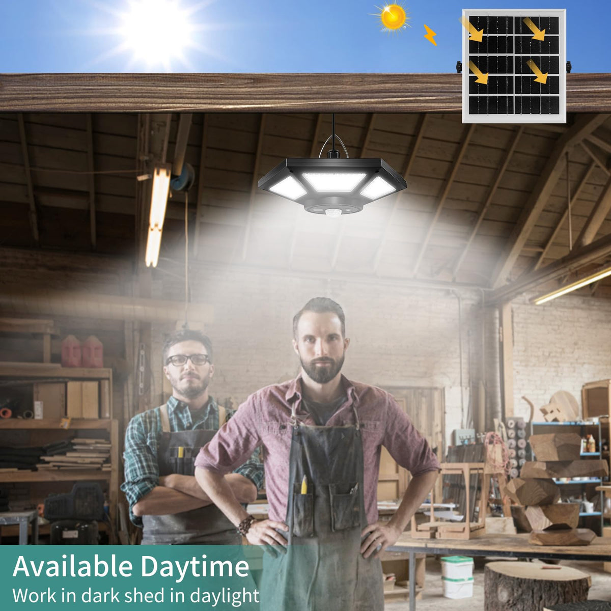AEQ Solar Shed Light remote control enables quick dimming and mode changes from a distance.