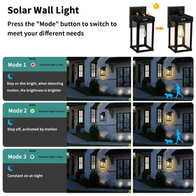 AEQ solar wall light clear panel design provides 360-degree glow
