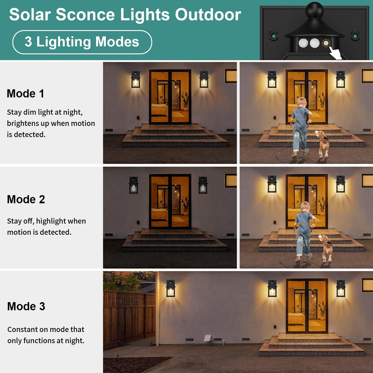 AEQ solar wall light panel close-up showing clear panels