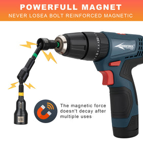AEROFORCE magnetic grip in use prevents dropped fasteners during tightening