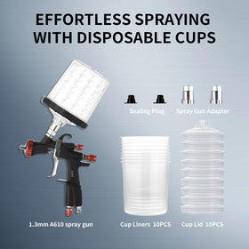 AEROPRO A610 spray gun with TEFLON coating for easy cleaning