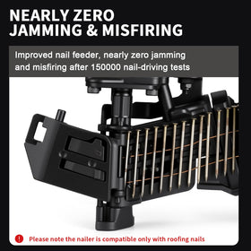 AEROPRO CN45RC depth-adjustment showcases tool-free control for various shingles.