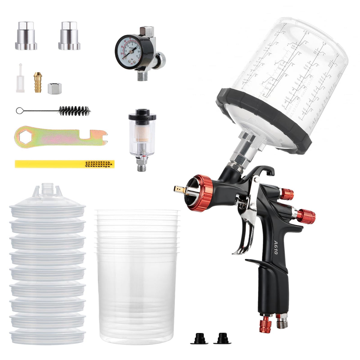 AEROPRO R500 LVLP spray gun with disposable cups for fast painting workflows