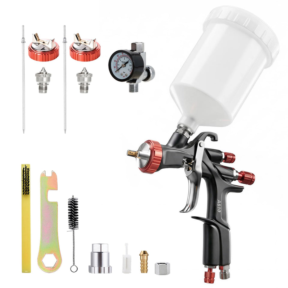 AEROPRO R500 LVLP spray gun front view, ideal for precise automotive work