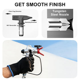 AEROPRO airless sprayer 360 swivel gun enables flexible painting angles.