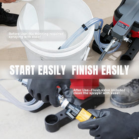 AEROPRO airless sprayer compact storage shows all-in-one organization.