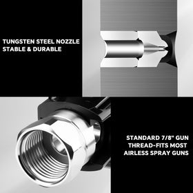 AEROPRO stainless steel tip guard adds durability for long-term use.
