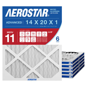 Aerostar 14x20x1 MERV 11 filter pack shown for easy replacement and cleaner air.