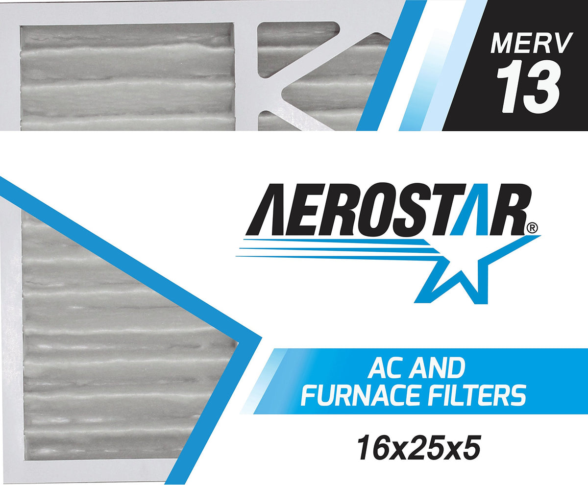 Aerostar 16x25x5 MERV13 filter pack front view with easy installation