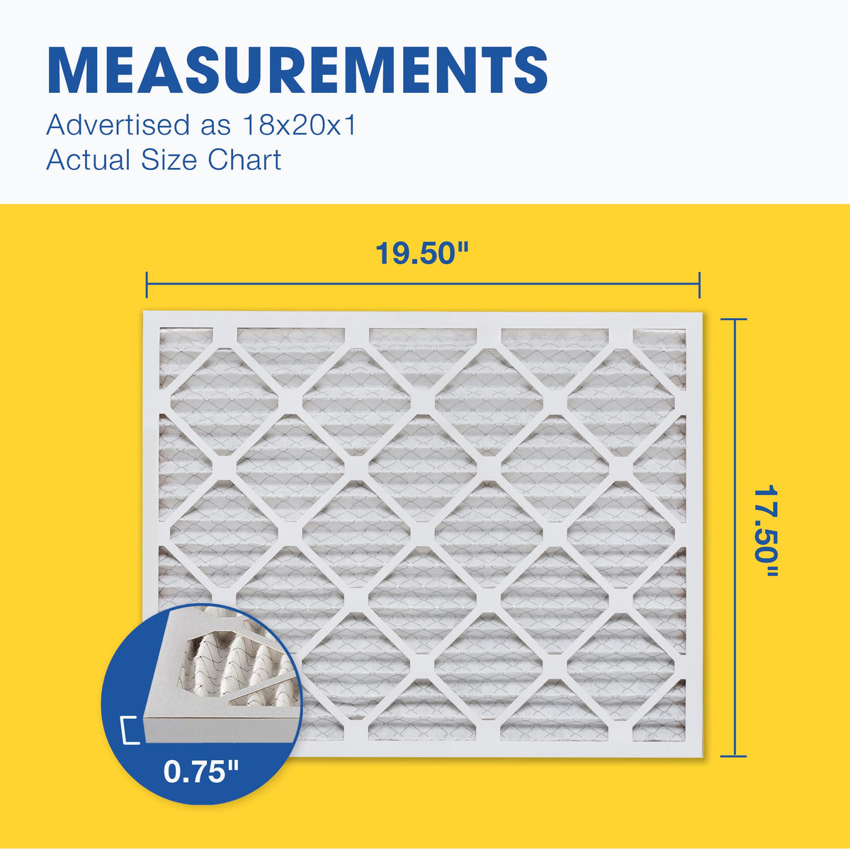 Aerostar 18x20x1 filter shown with precise fit in packaging.