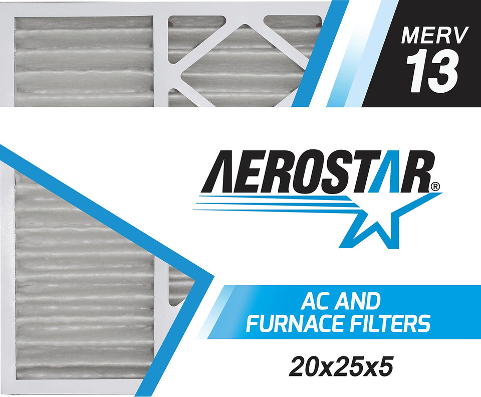 Aerostar 20x25x5 MERV 13 filter front view promotes cleaner indoor air