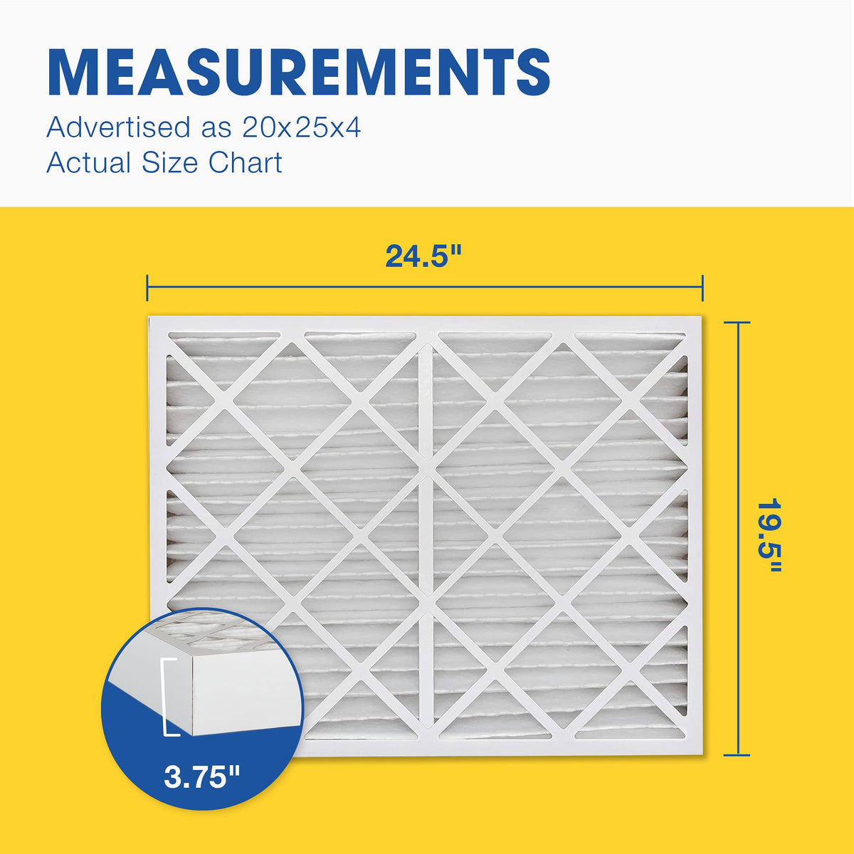 Aerostar actual size label indicating precise fit for standard HVAC slots.