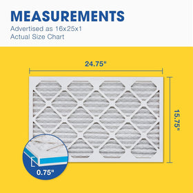Aerostar pleated filter side view ready for HVAC installation and airflow improvement