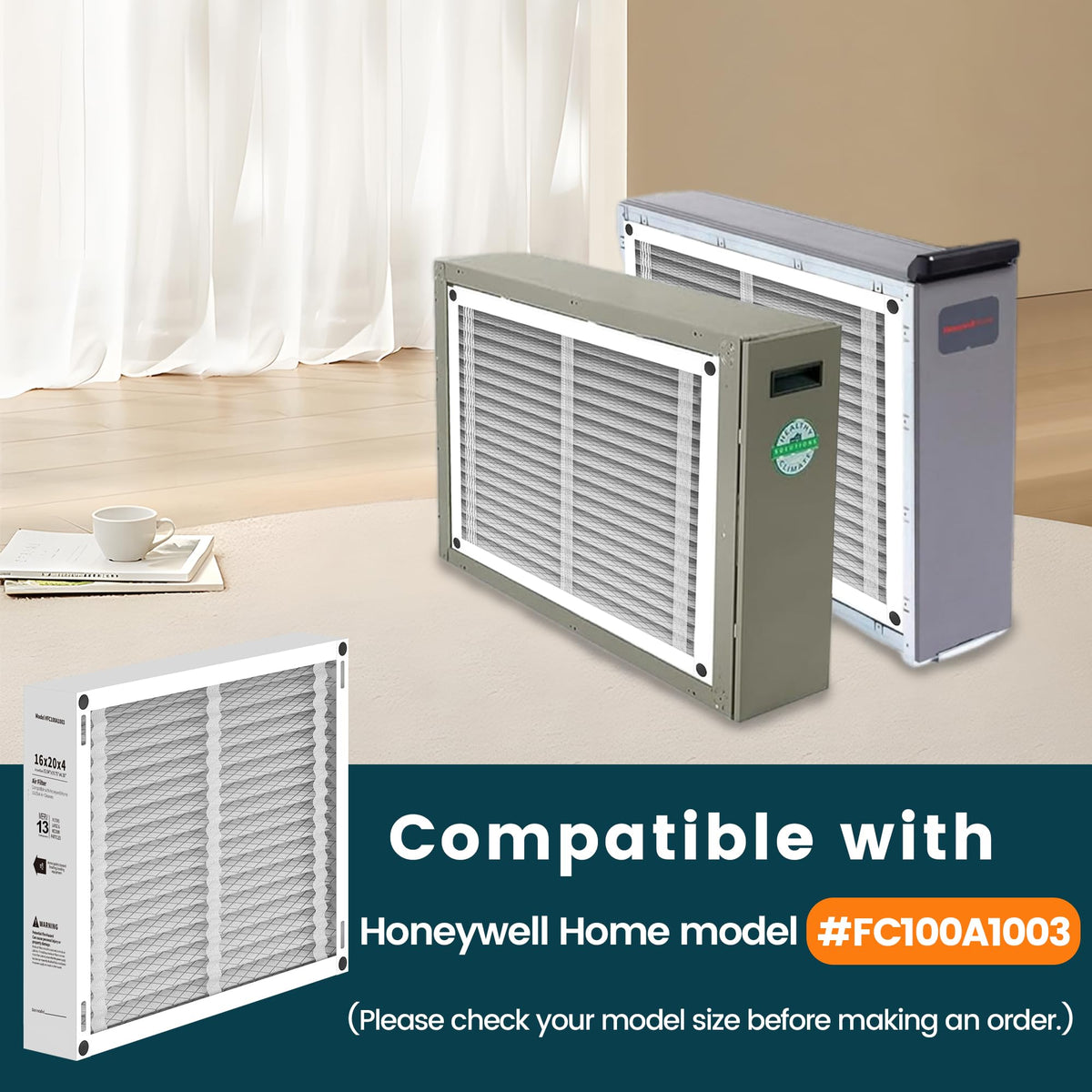 Aerzva 16x20x4 air filter packaging highlights space-saving folded design for easy storage.