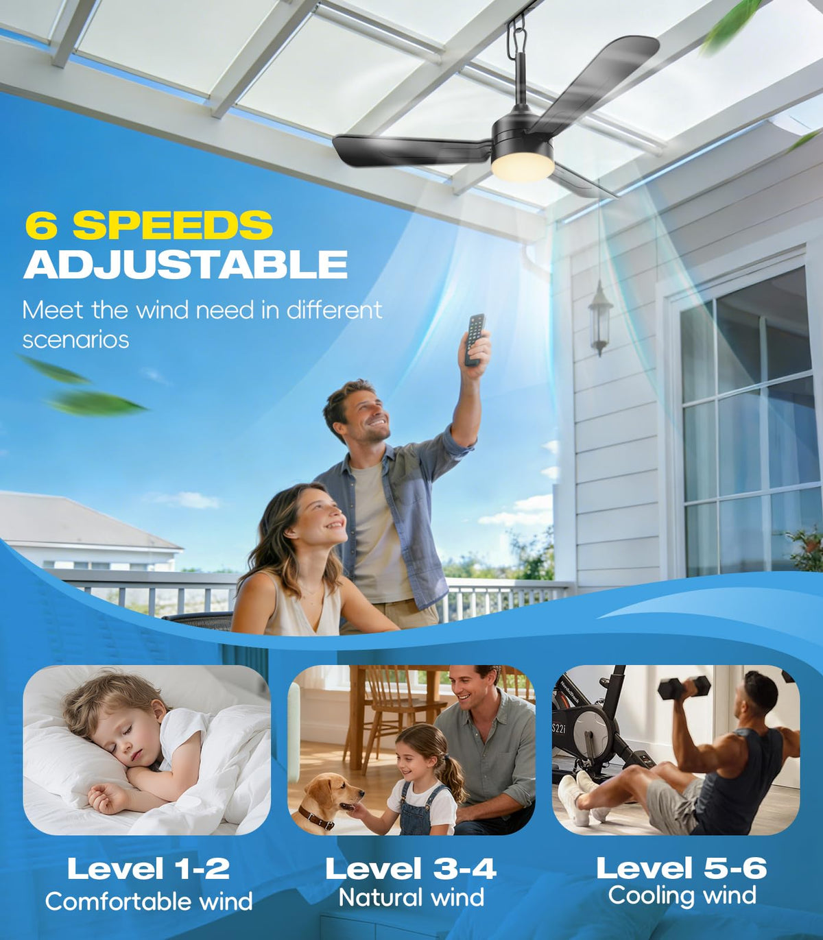 Aetherlume 16ft cable and hook design enables easy temporary setup.