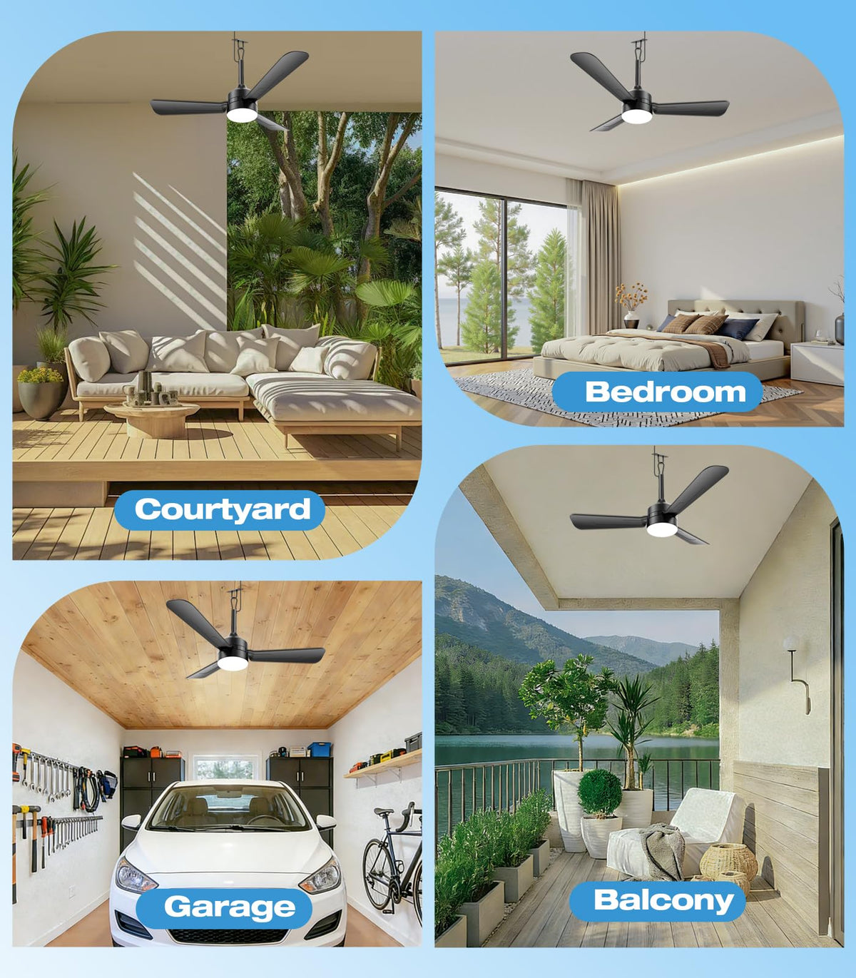 Aetherlume suitable for tents, porches, and garages anywhere you plug in.