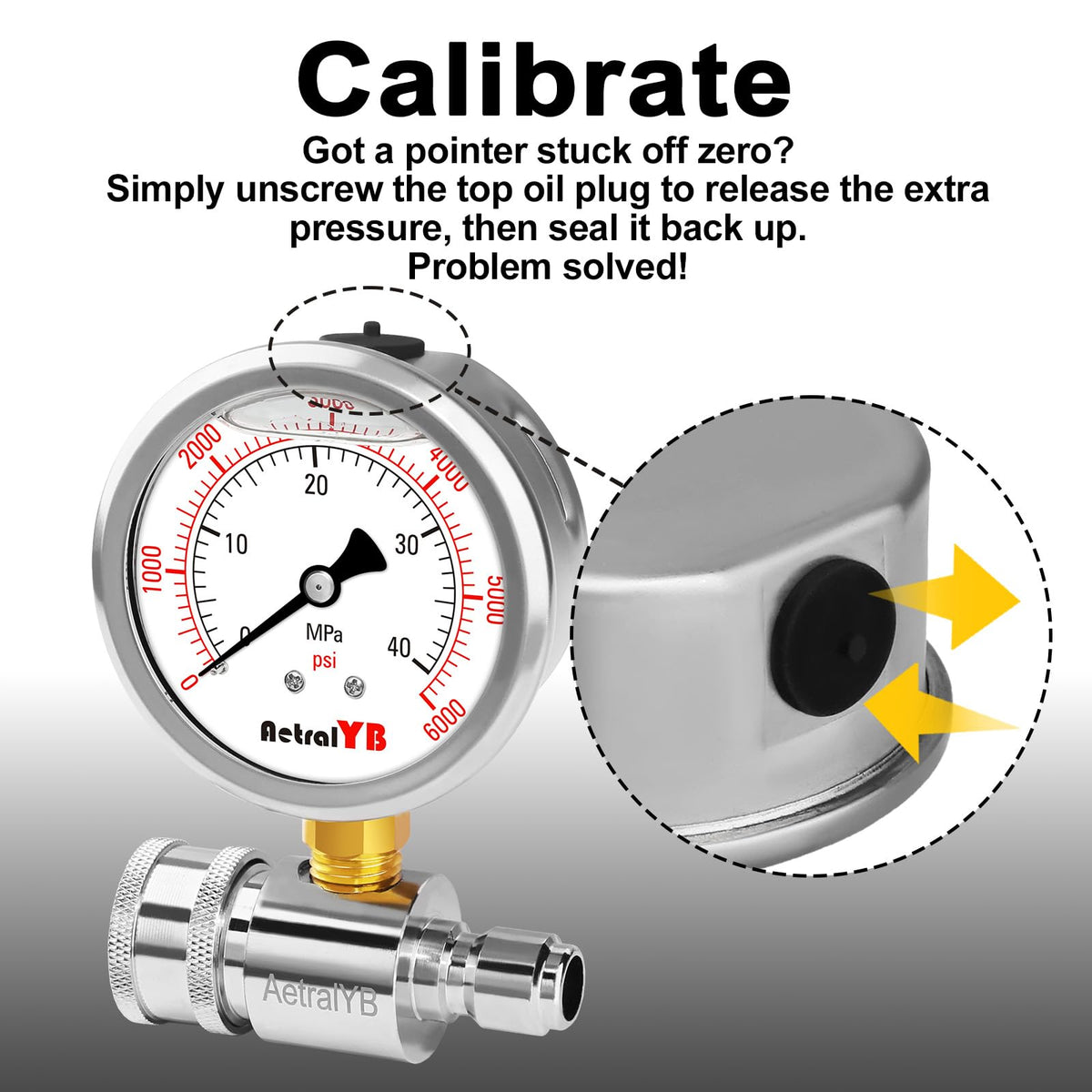 AetralYB gauge designed for universal compatibility with pressure washers