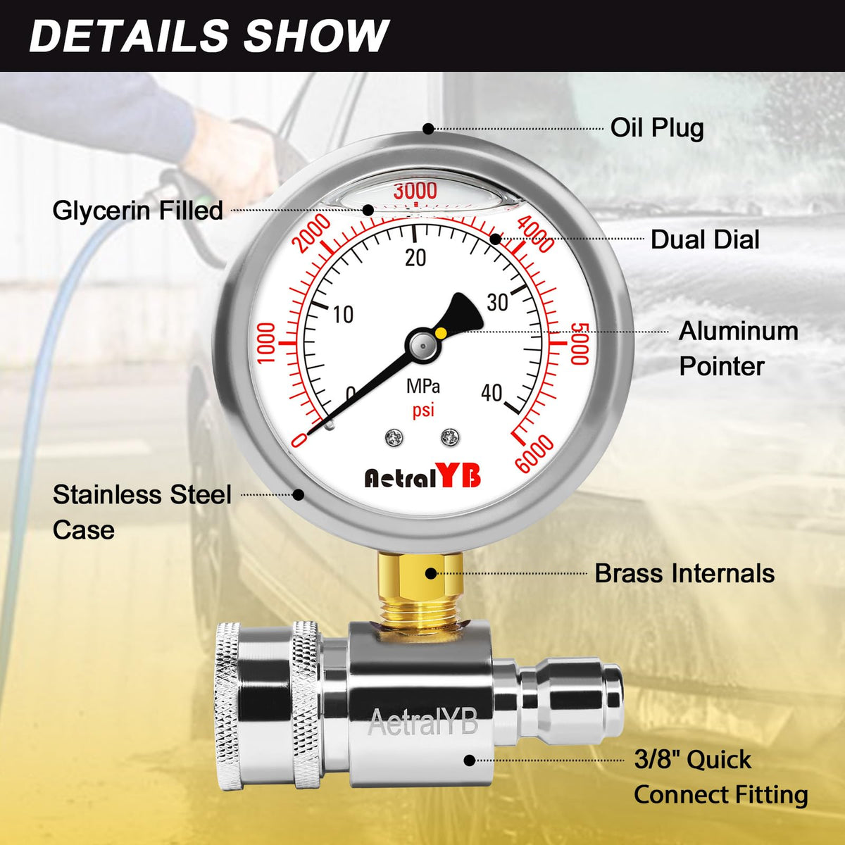 AetralYB stainless steel housing resists corrosion in tough job sites