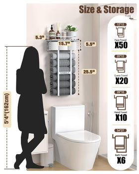 Aetyord bathroom towel storage holds towels and toiletries efficiently.