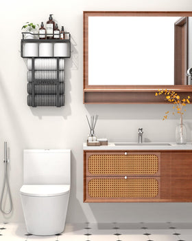 Aetyord modern black towel rack complements contemporary decor