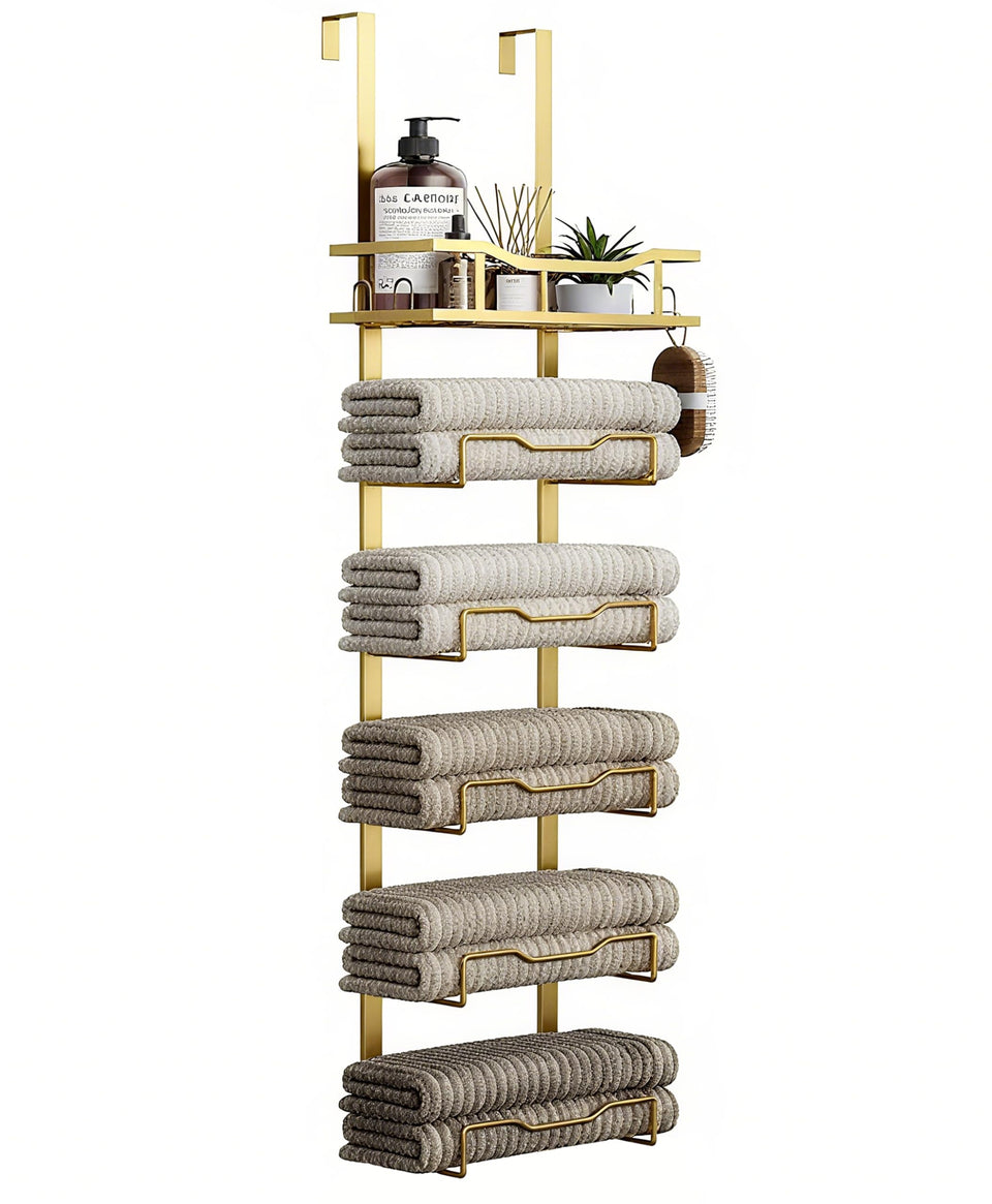 Aetyord over-the-door towel rack front view showing space-saving design