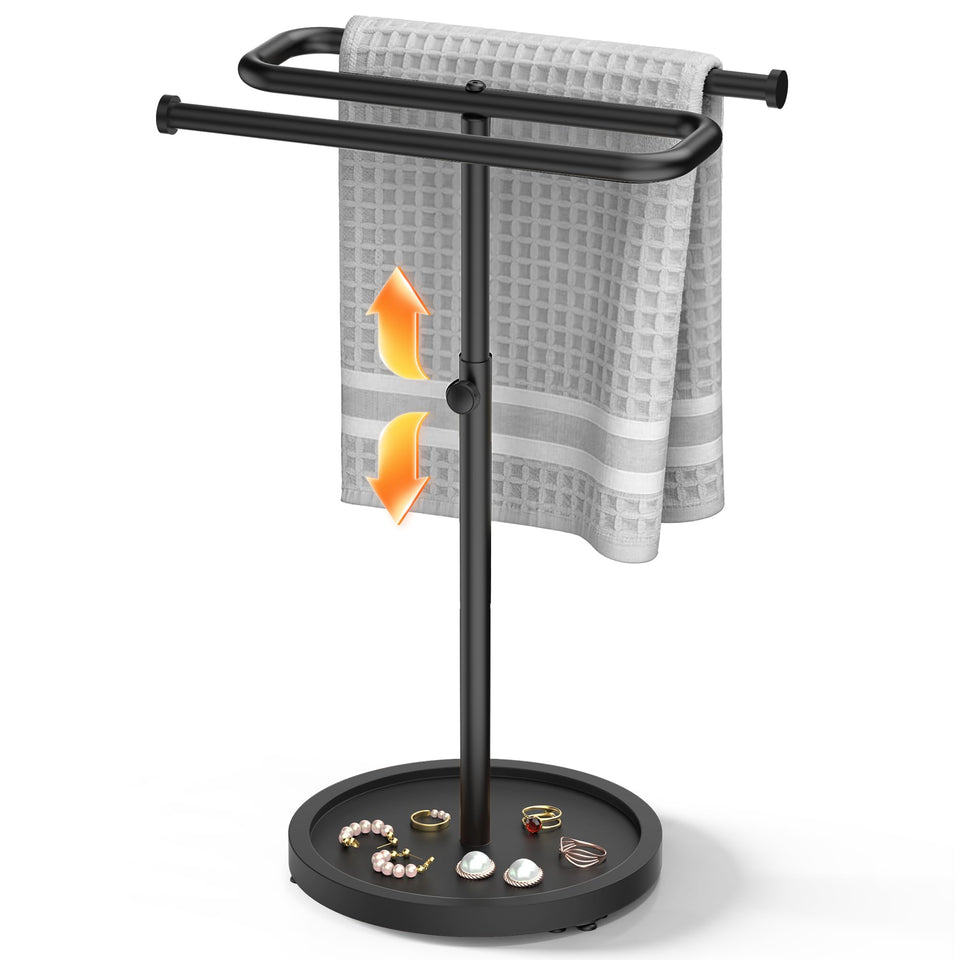 Aetyord Z-Shape towel holder shows adjustable height for versatile bathroom use.