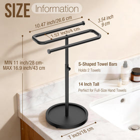 Aetyord Z-Shape towel holder with non-slip base protects counter surfaces.
