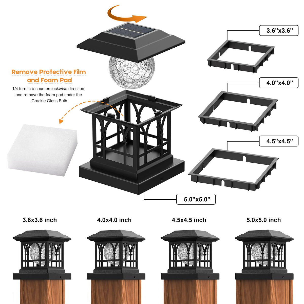 AEYANZZ fence post light memory function saves last mode