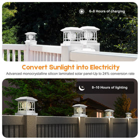 AEYANZZ two-pack fence post lights brighten gardens and pathways with style.