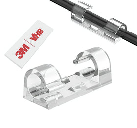 AFFAVON adhesive cable clips on wall organize cables neatly.