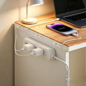 AFFAVON cable clips handy on desk for clutter-free workspace.