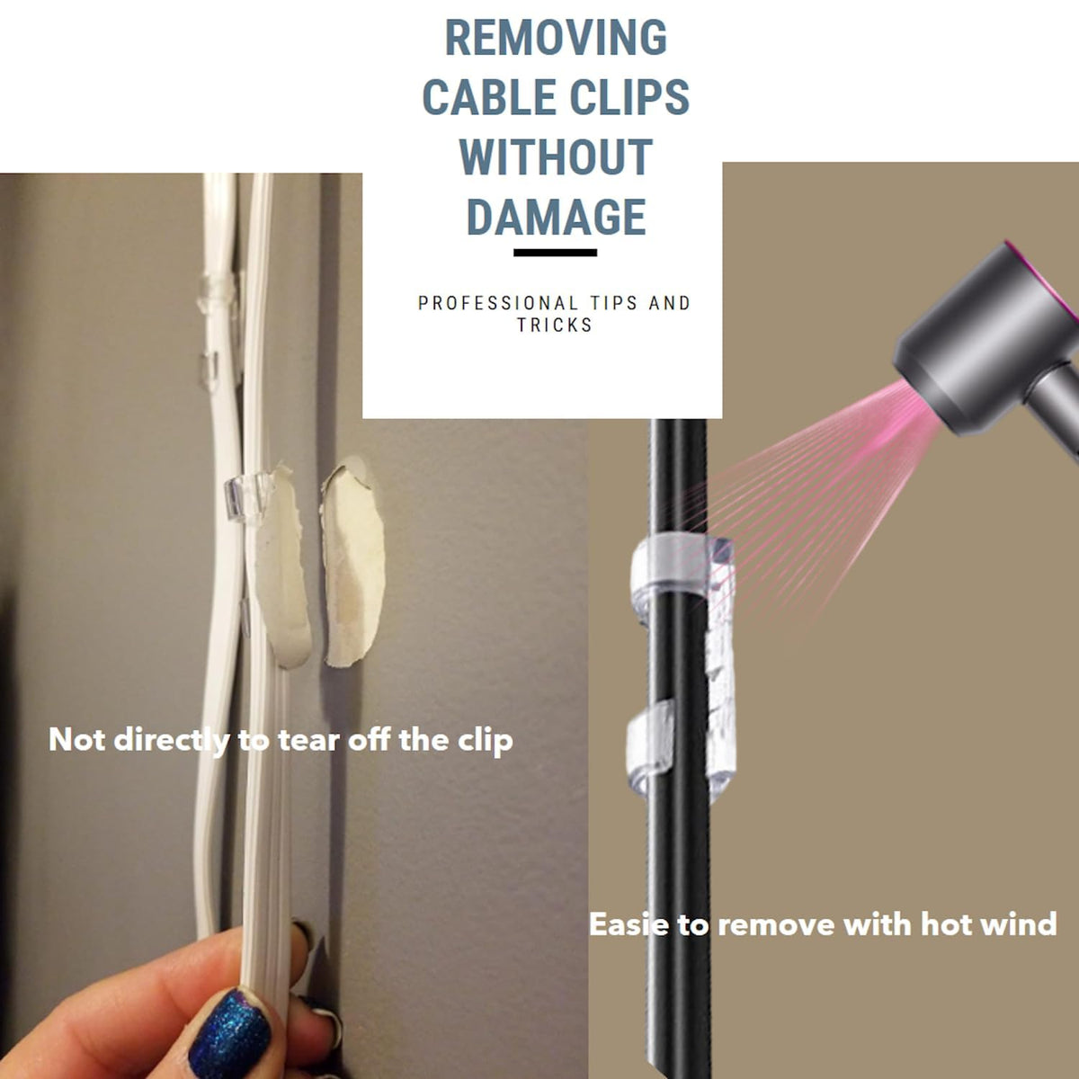 AFFAVON outdoor-friendly clips for cables around lighting setups.