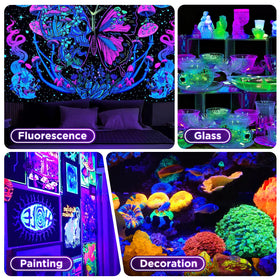 AffyBulb 150W stage photography light enhances UV-reactive art
