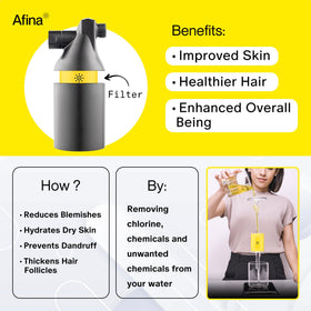 Afina shower filter advanced filtration system removes impurities for cleaner water