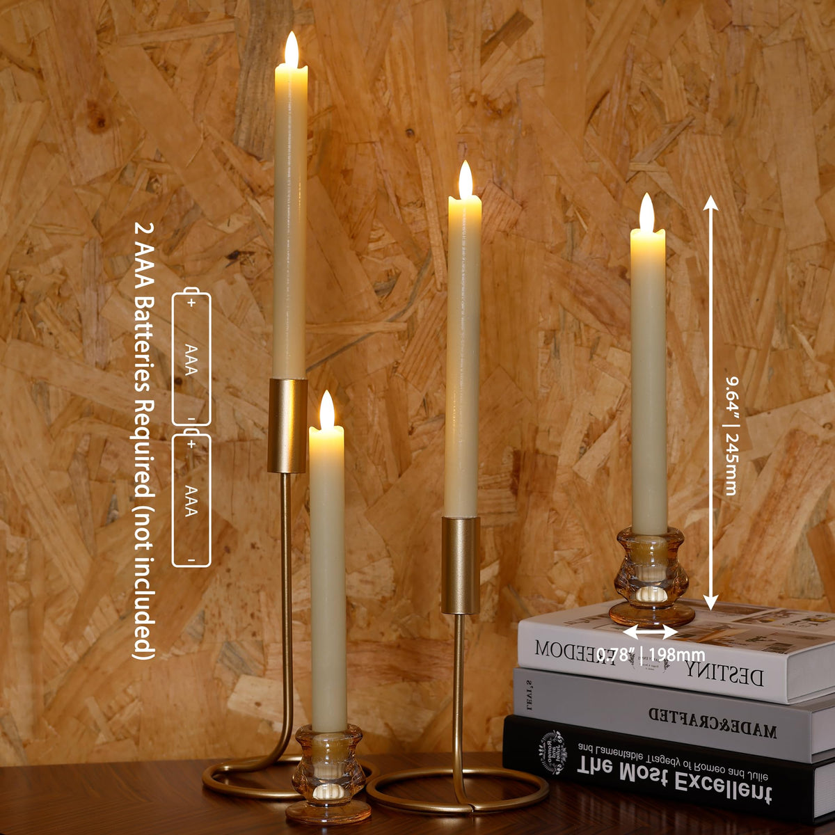 AFINETH close-up of 3D wick flame showing realistic flicker without mess.