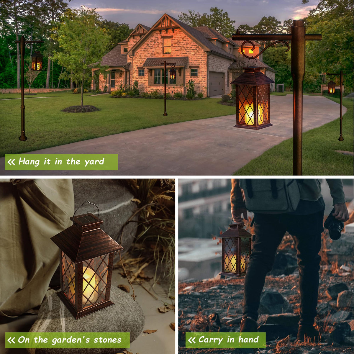 AFINETH bronze-ornate-detail lantern highlights garden path charm.