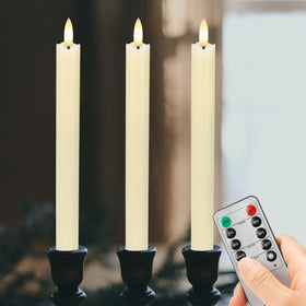 AFINETH flameless taper candle remote 9.6 inch ivory ideal for safe table centerpieces.