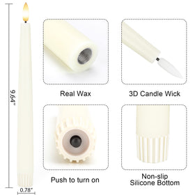 AFINETH taper candle with remote and timer provides easy ambient control.