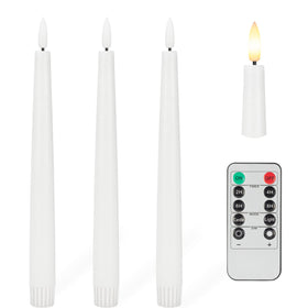 AFINETH flameless taper candle with 3D wick provides a realistic, warm glow.