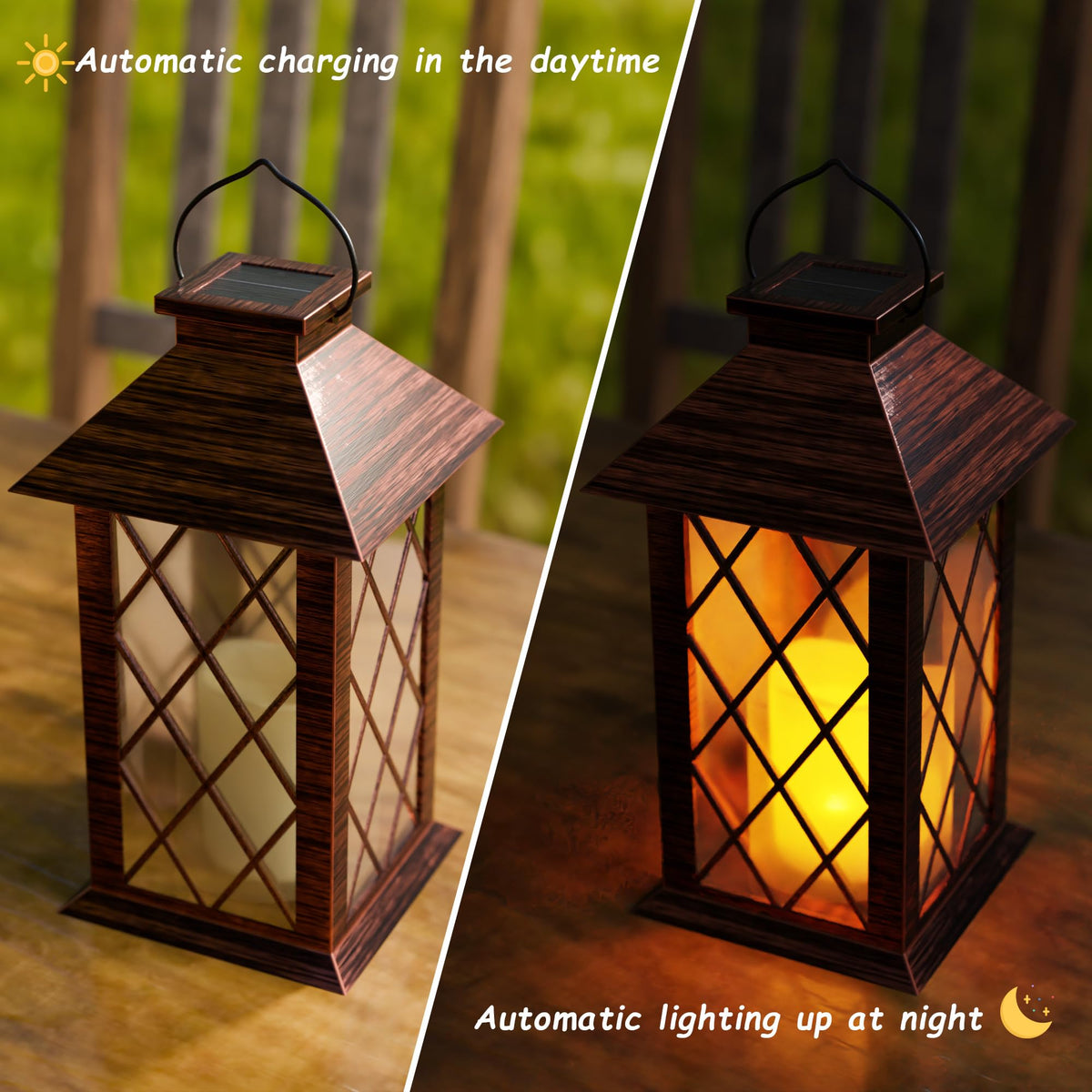 AFINETH led-flameless-candle lantern offers safe ambient lighting on balconies.