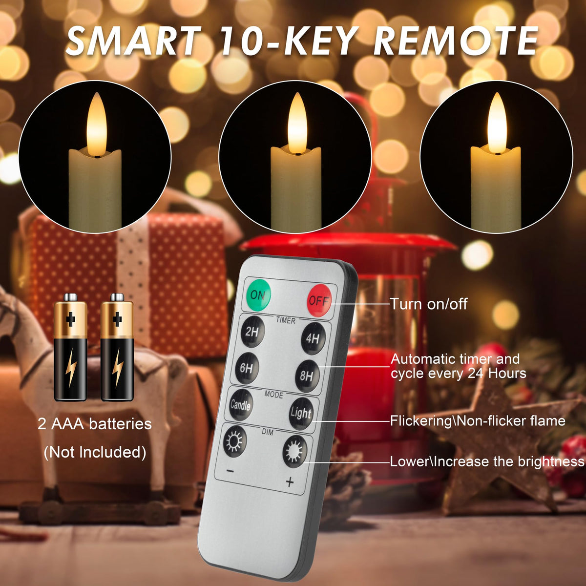 AFINETH LED flicker candle emits warm light for cozy ambiance.