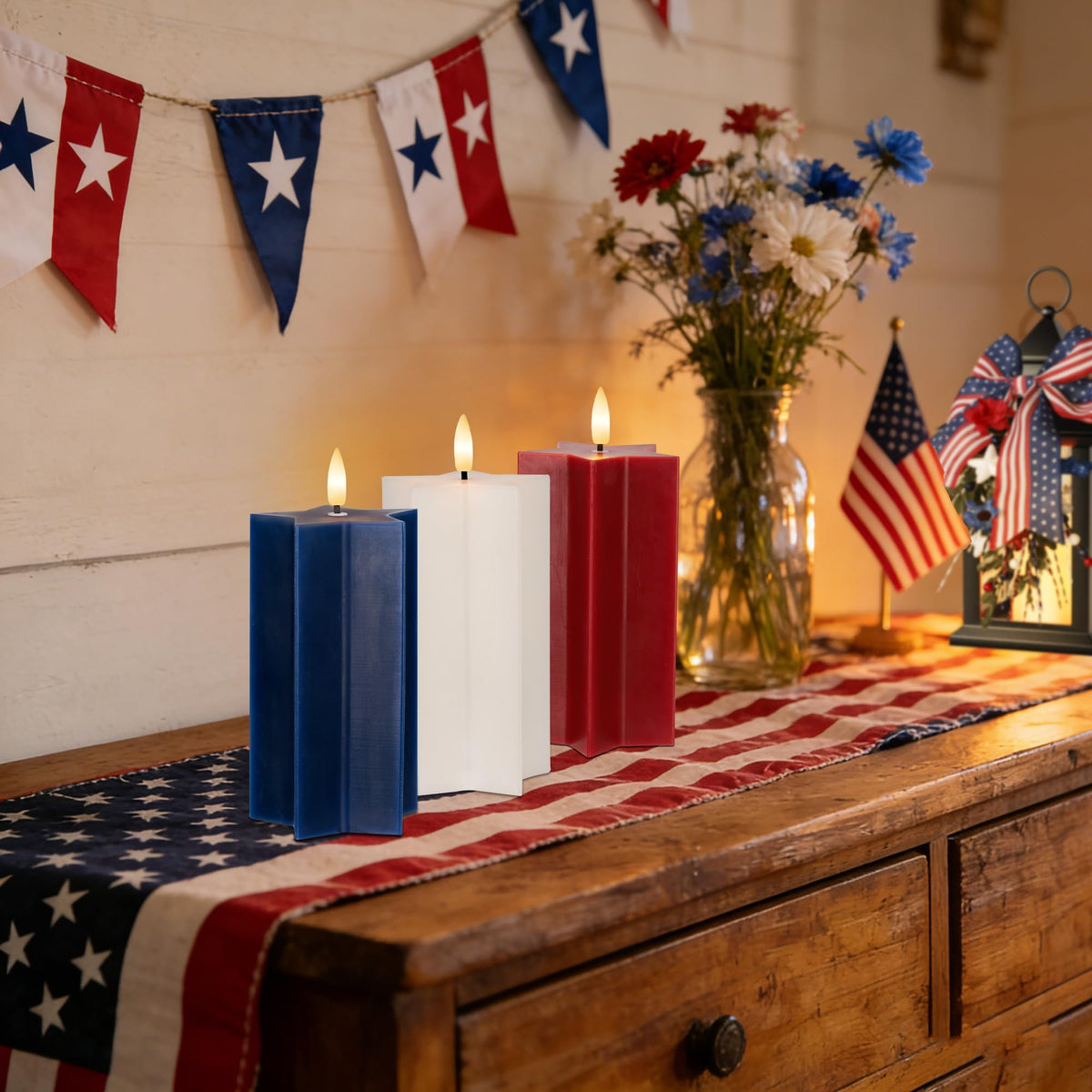 AFINETH mantel display star candles with durable, flameless design