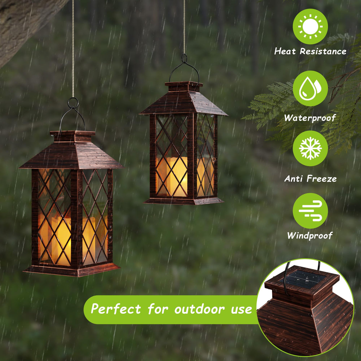 AFINETH porch-hanging-setup lantern easily lights entryways for evening gatherings.