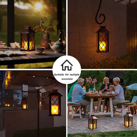 AFINETH solar-panel-rechargeable lantern powers overnight outdoor lighting.