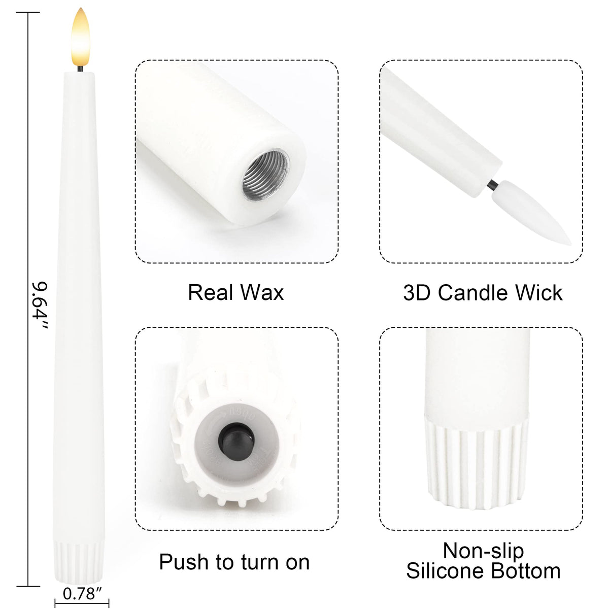 AFINETH taper candles remote control enables easy scheduling for any event.