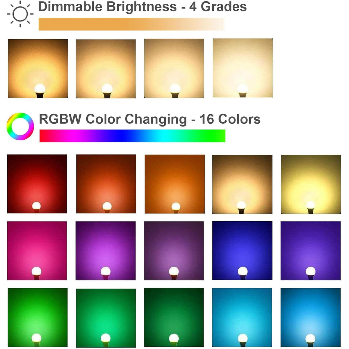 AFINSEA RGBW bulbs offer 16 colors for customizable ambiance