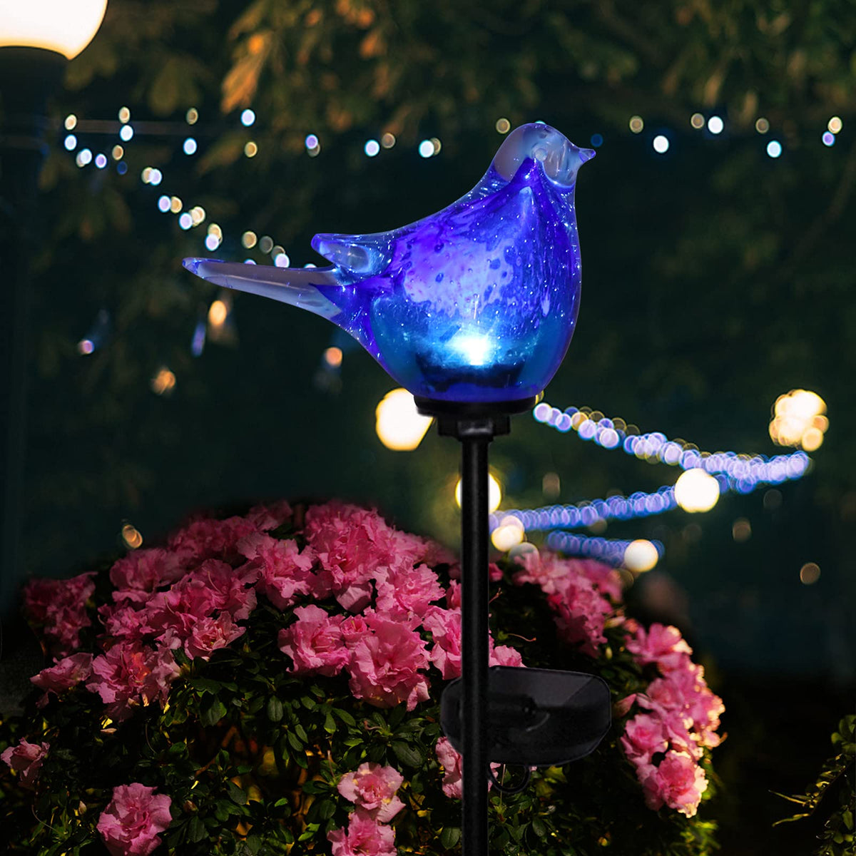 Afirst garden pathway illumination enhances evening strolls and borders.