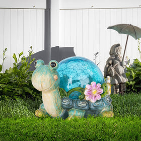 Afirst gift-ready solar turtle statue ideal for yard gifts