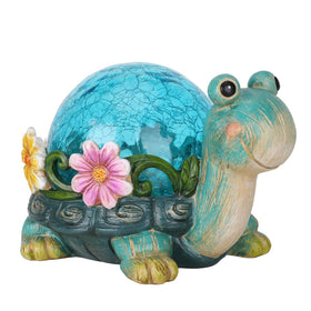 Afirst solar turtle garden statue in daylight boosts curb appeal