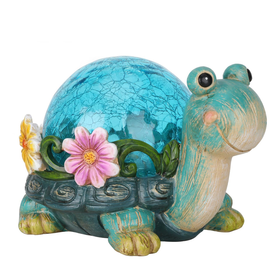 Afirst solar turtle garden statue in daylight boosts curb appeal